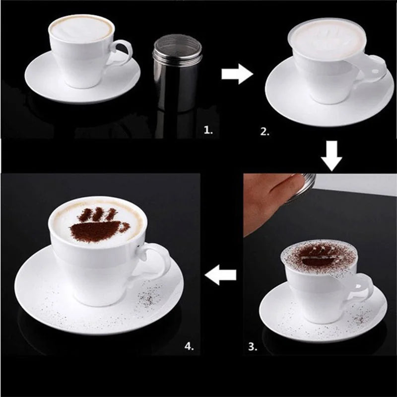 16Pcs/Set Coffee Mold Latte Cappuccino Barista Art Stencils