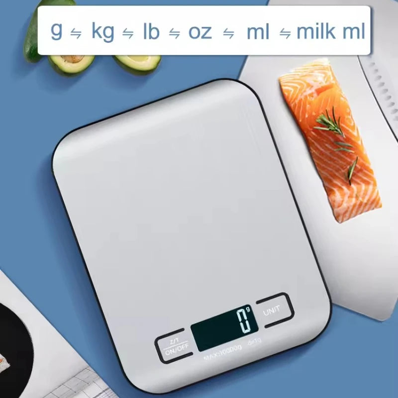 Digital Kitchen Scale LED Display 5kg/1g Stainless Steel Panel Electronic Scale