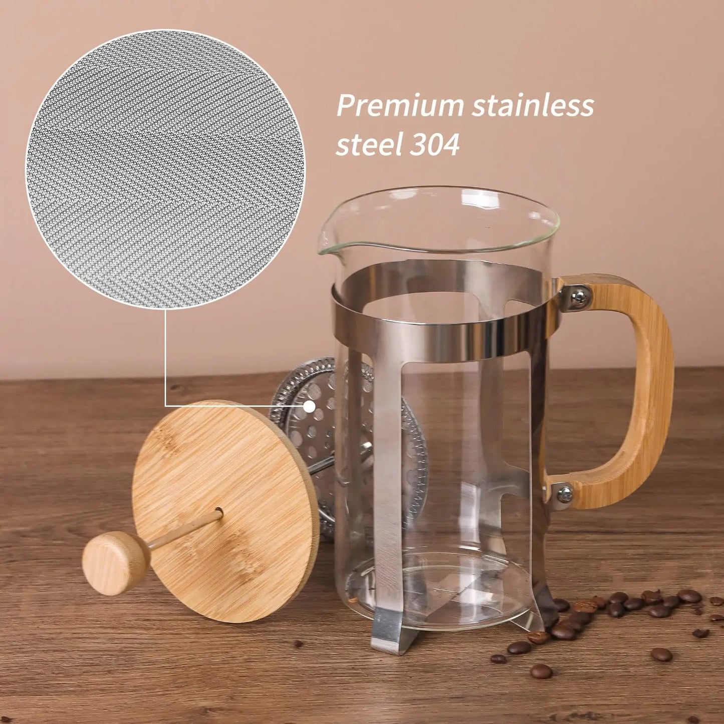 Travel French Press Coffee Maker with Built-in Filter (350ml/600ml)