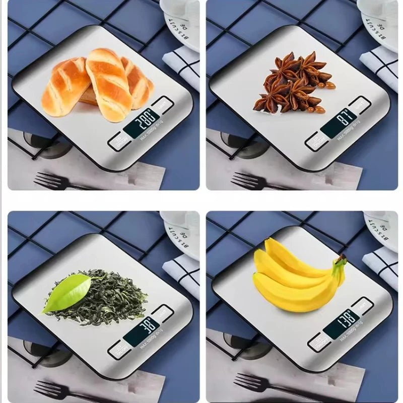 Digital Kitchen Scale LED Display 5kg/1g Stainless Steel Panel Electronic Scale