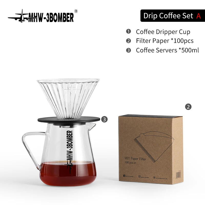 Drip Coffee Set 600ml Pour Over Kettle Gooseneck Spout Tea Pot