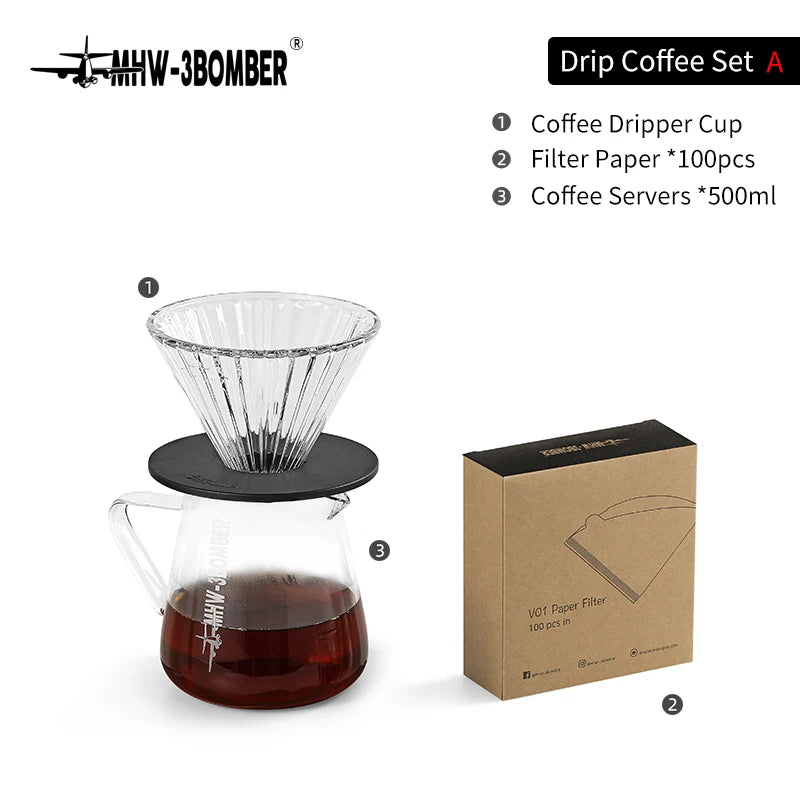Drip Coffee Set 600ml Pour Over Kettle Gooseneck Spout Tea Pot