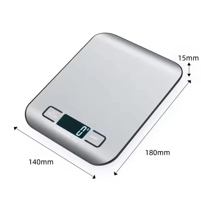 Digital Kitchen Scale LED Display 5kg/1g Stainless Steel Panel Electronic Scale