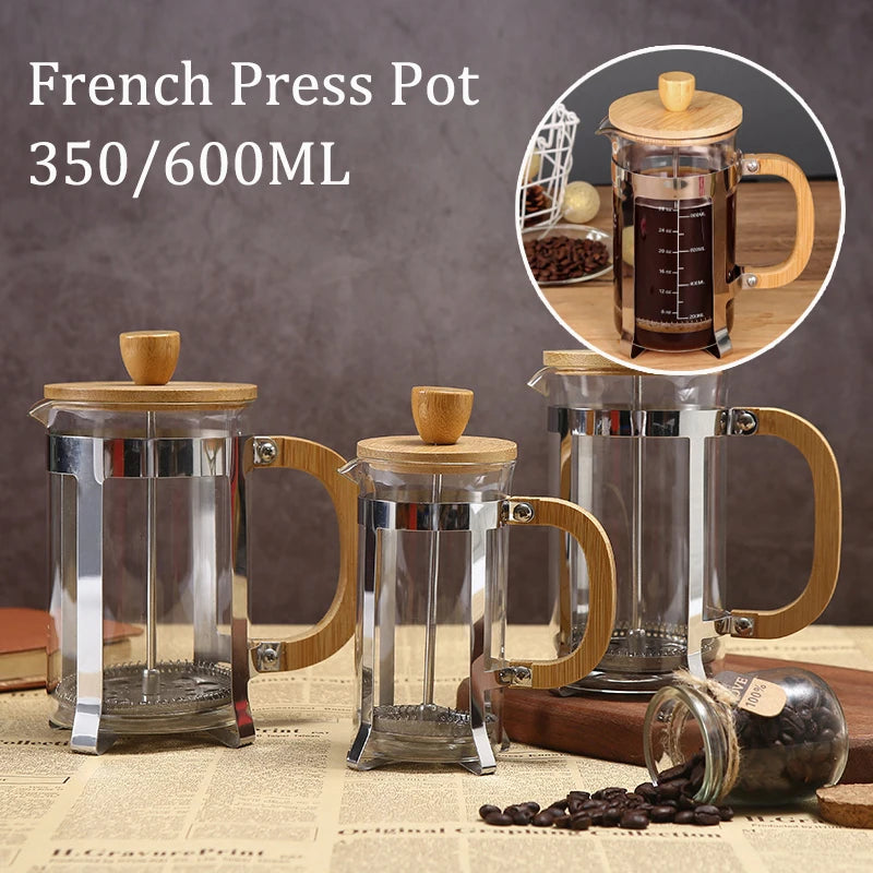 Travel French Press Coffee Maker with Built-in Filter (350ml/600ml)